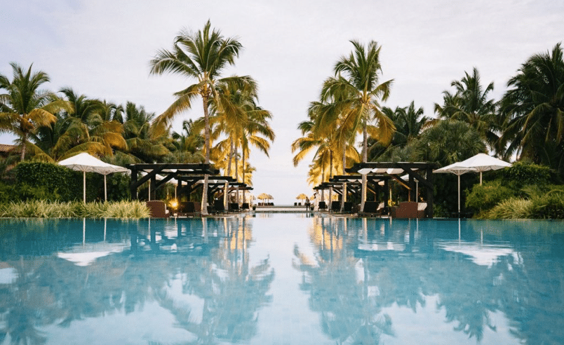 A tropical resort.