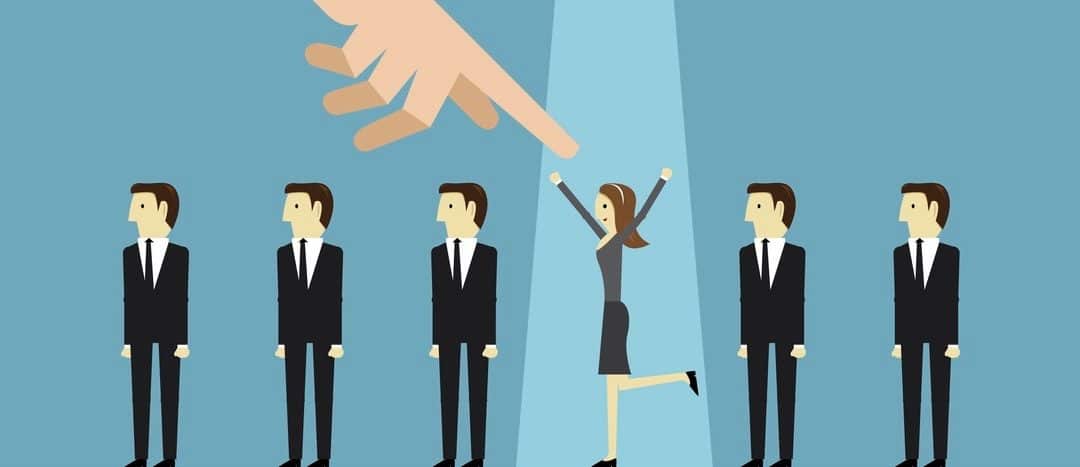 Businessman choosing worker