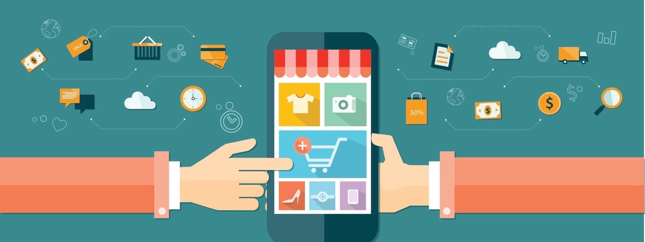 business mobile online shopping and e-marketing