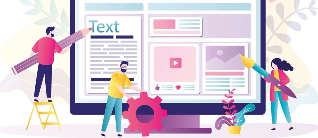 Copywriter with pencil writes articles for website or blogs.