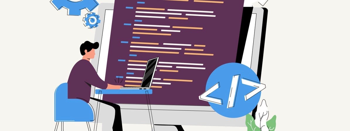 Back end development abstract concept vector illustration. Software development process, computer application, program. Software development process, computer application, program code, programming language.