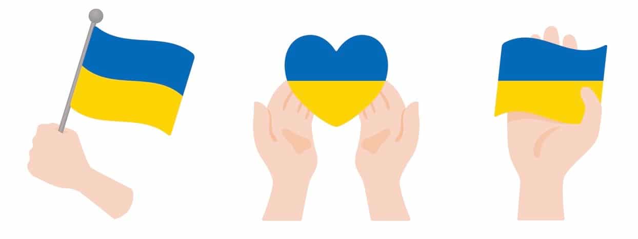 Ukraine Hand and national flag