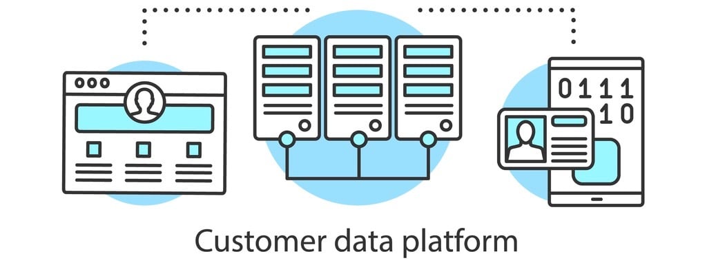 Customer data platform concept icon.