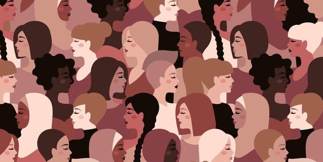 Different nationality, ethnicity and hairstyle girls seamless pattern.