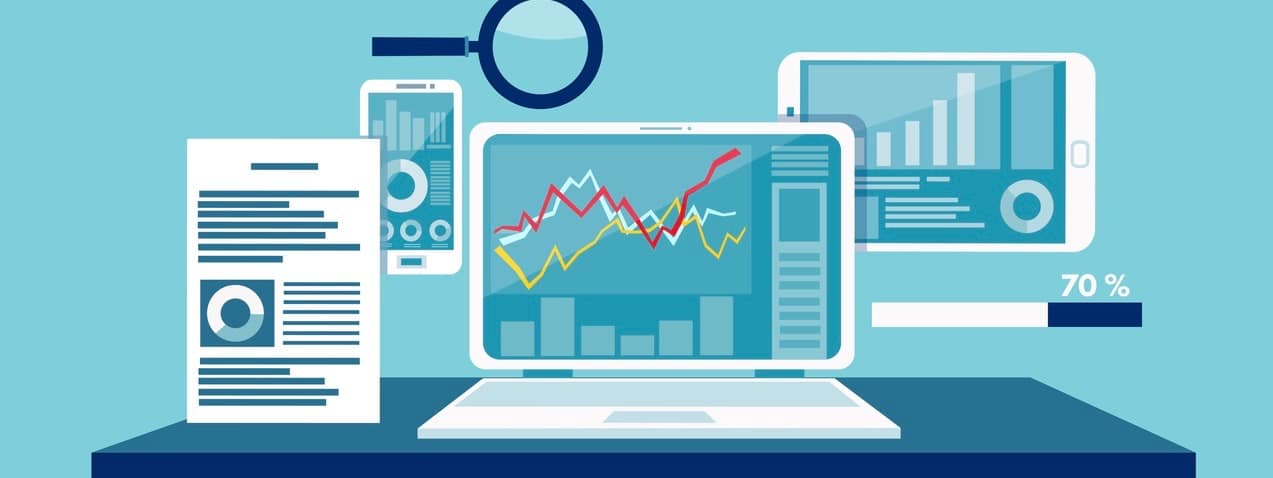 Vector concept for data monitoring, web traffic analytics.