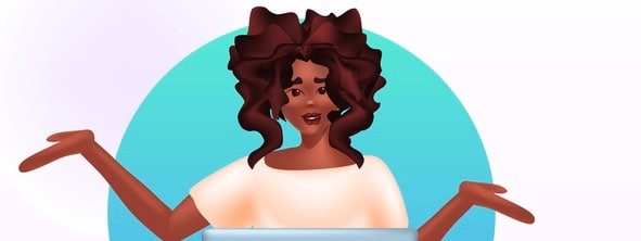 Black woman using laptop social media network online communication
