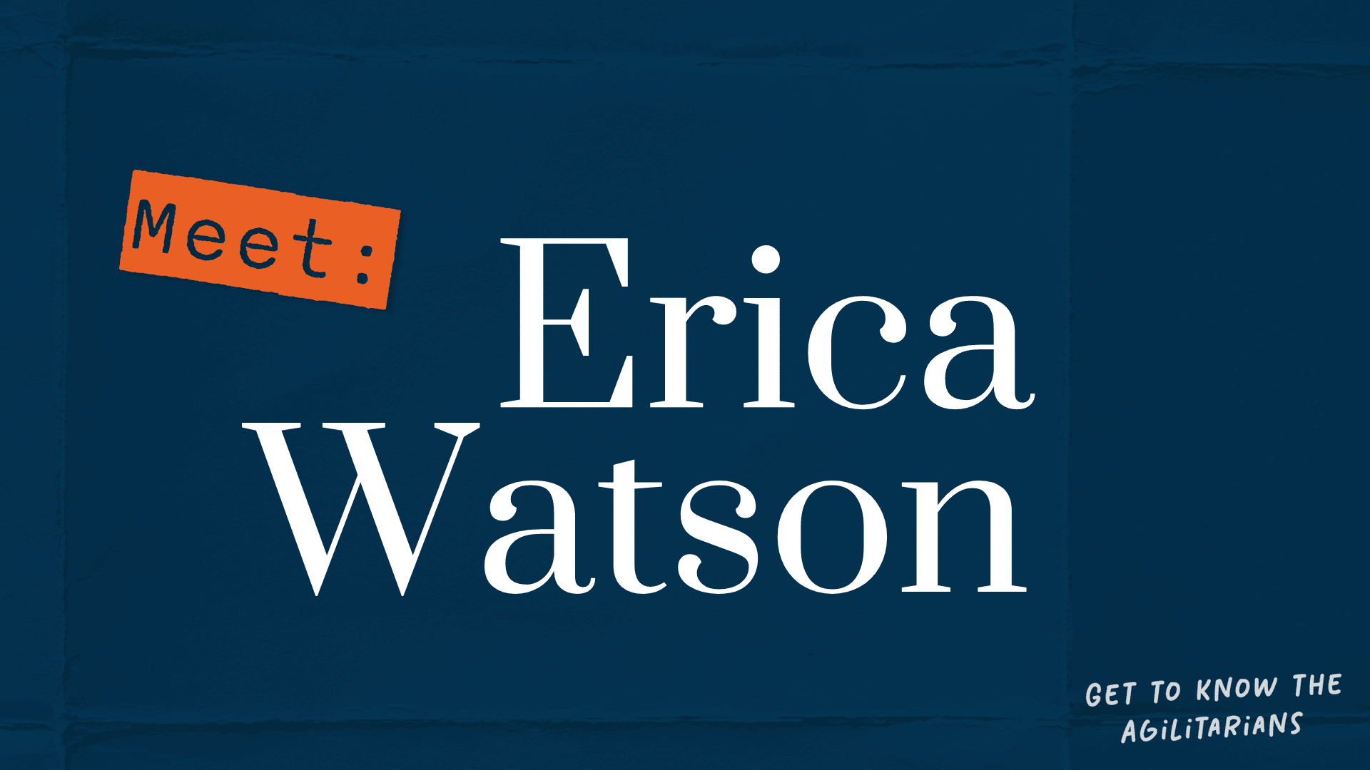 Get to know the Agilitarians: Meet Erica Watson