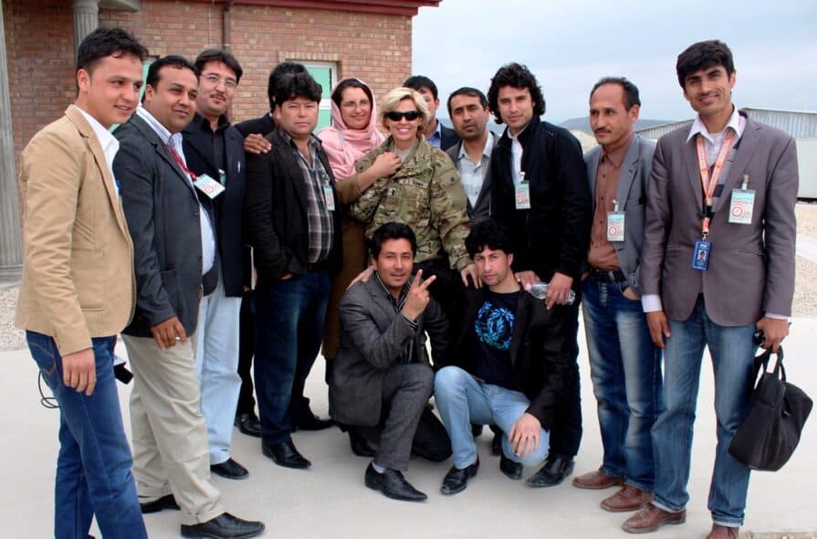 Amy with members of the Afghan media