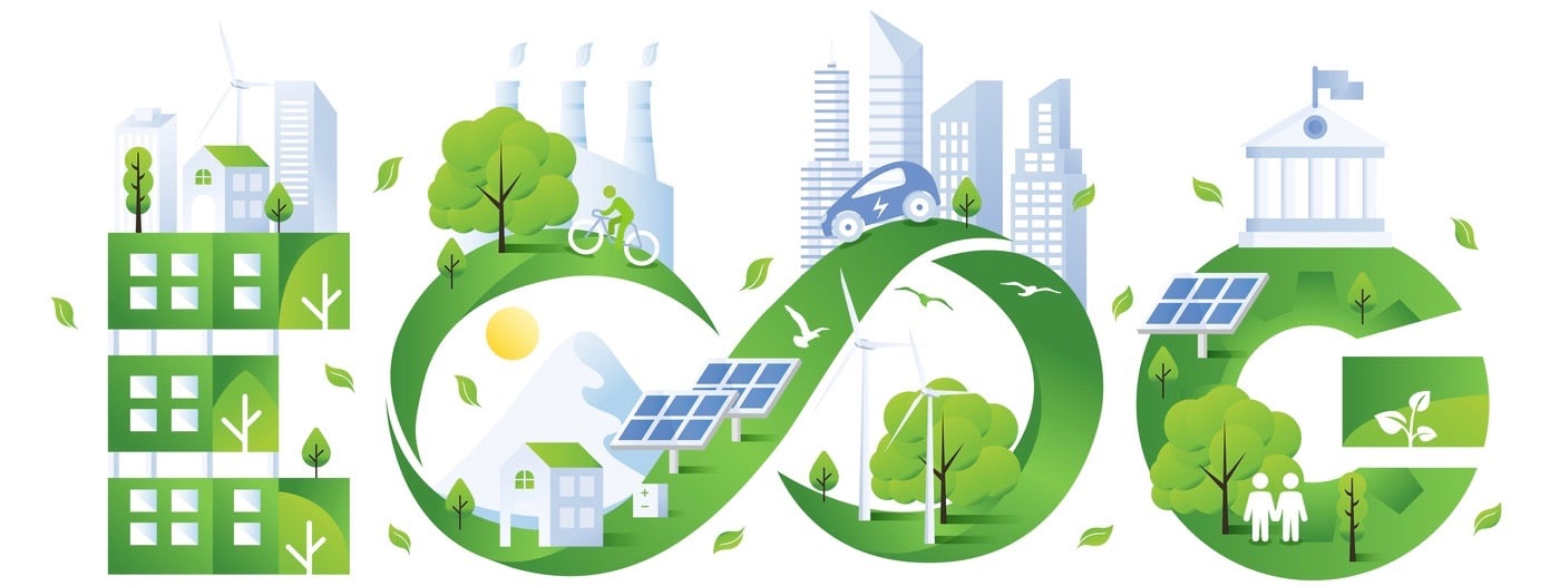 Sustainable ESG Green Illustration