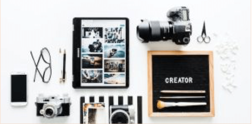 Tablet, camera, and other photography tools and equipment