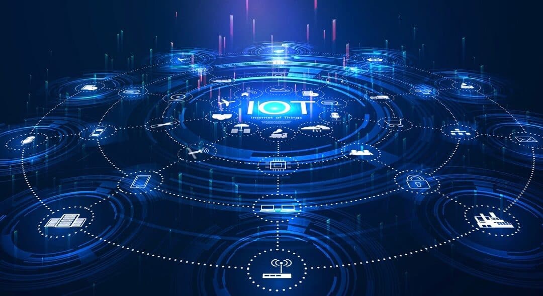Internet of things devices and connectivity concepts on a network.