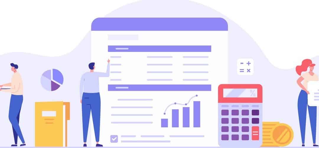 People study the financial statement.