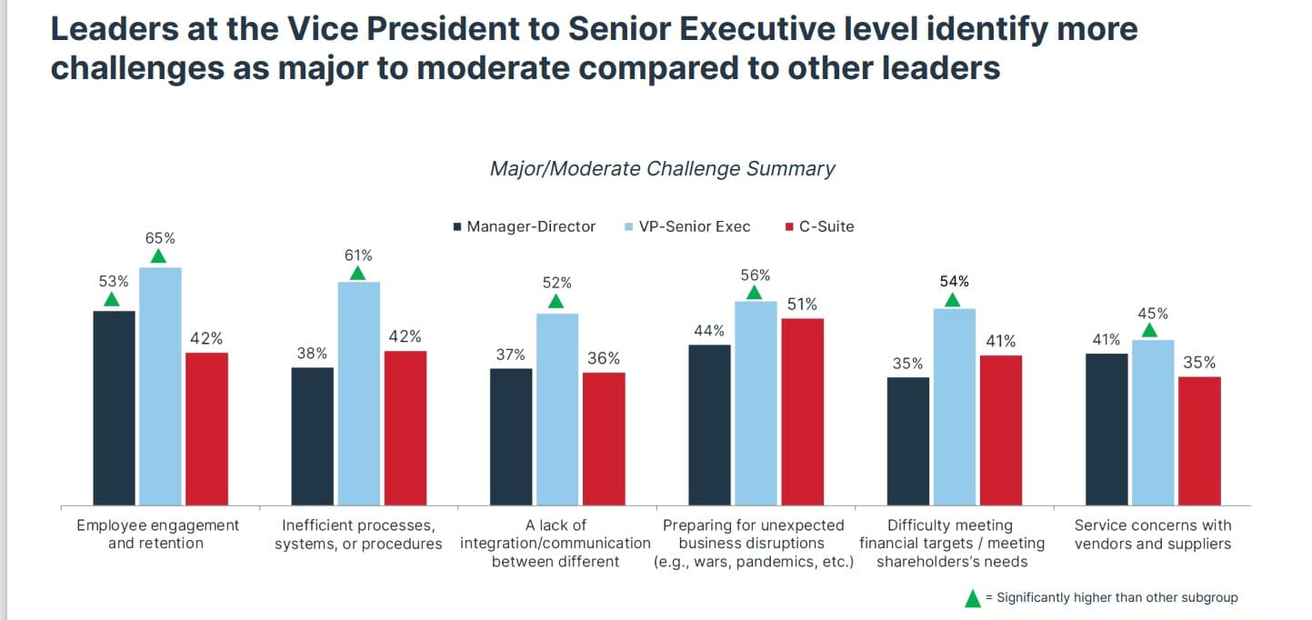 Risk management challenges: New research finds sizeable gap between C-suite and senior managers on threat of business inefficiencies