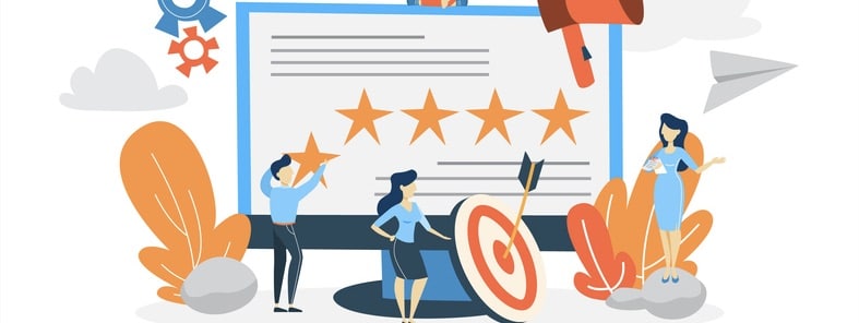 Reputation management concept. Reputation management concept. Building relationship with people and improving customer loyalty.