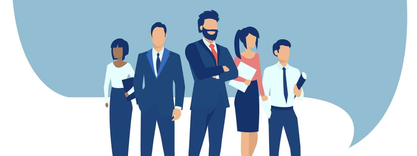 Vector of a group of confident business people