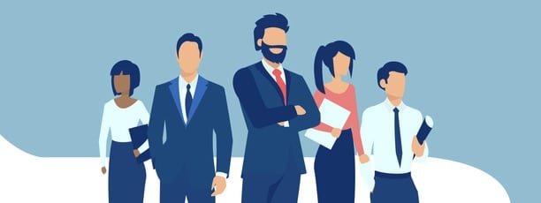 Vector of a group of confident businesspeople confident business people