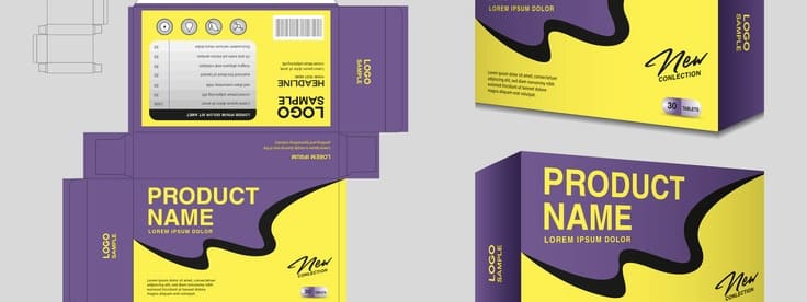 Supplements and Cosmetic box design, Package design template, box outline, Box Packaging, Label design, healthcare label, packaging design creative idea vector, realistic mock-up Package design template, box outline, Box Packaging