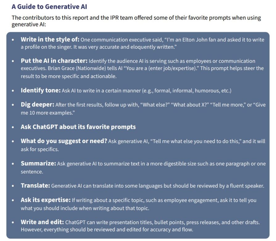 how comms leaders are approaching Generative AI as a tool rather than a strategy