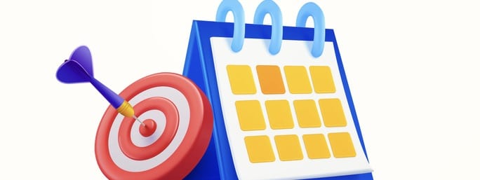 3d calendar with target icon