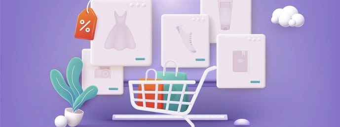 Online shopping. Design graphic elements, signs, symbols.