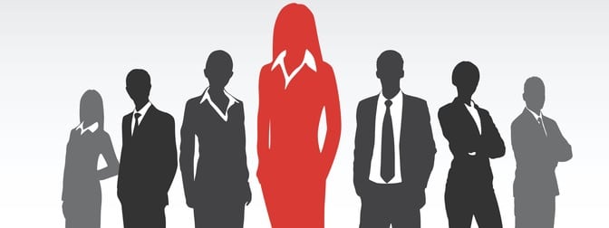 Red Businesswoman Silhouette, Black Business People Group Team