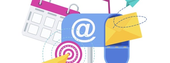 Direct mail icon. Outbound, inbound marketing. Envelope is in mailbox.