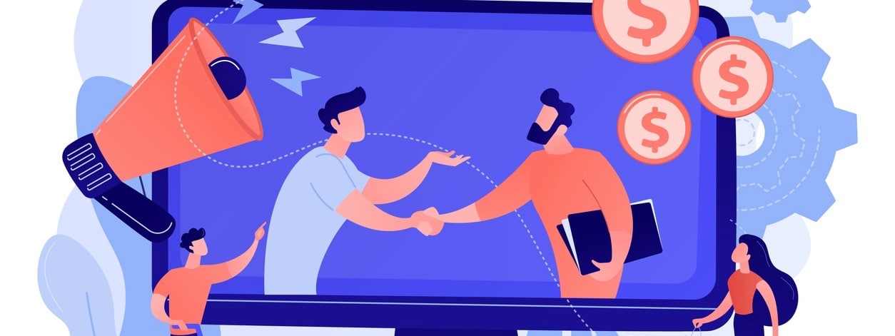 Profitable partnership, business partners cowork.