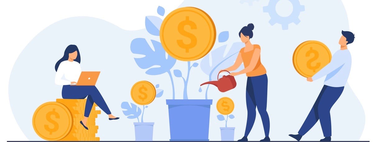 Young Investors Working For Profit, Dividend Or Revenue