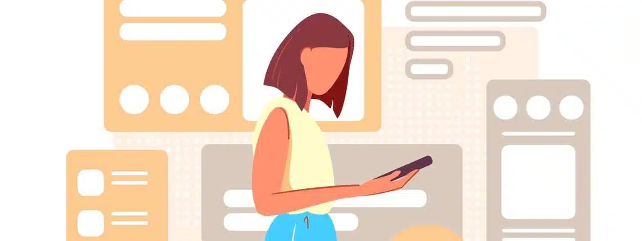 Social Media Content Manager Concept. Business Analysis, Blog Strategy And Management Design. Freelance Marketing Specialist Illustration. Woman Managing Smm Strategy Processes Cartoon Character Woman Managing Smm Strategy