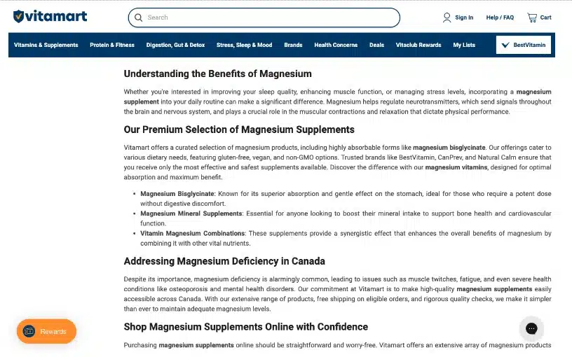 website content