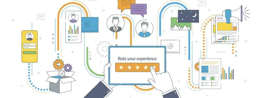 Satisfaction Rating With Five Star Feedback.