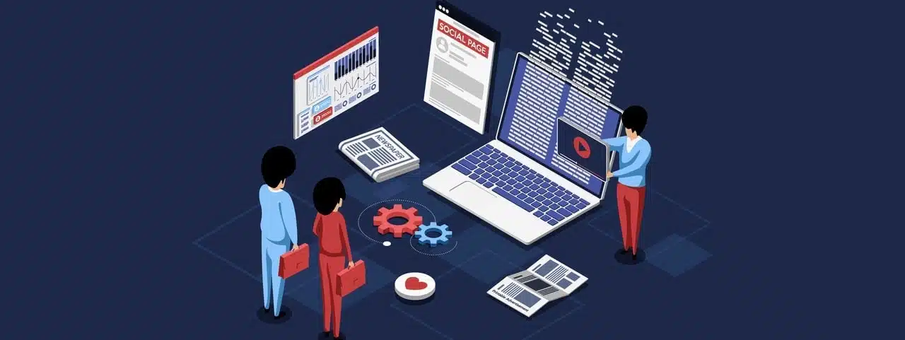 Earned Media Vector Illustration In Cartoon 3d Style On Dark Background.