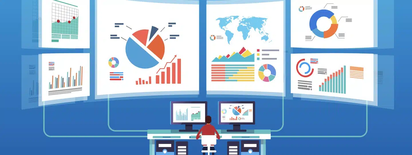 Man In Front Of The Electronic Screen To Do Data Monitoring And Analysis