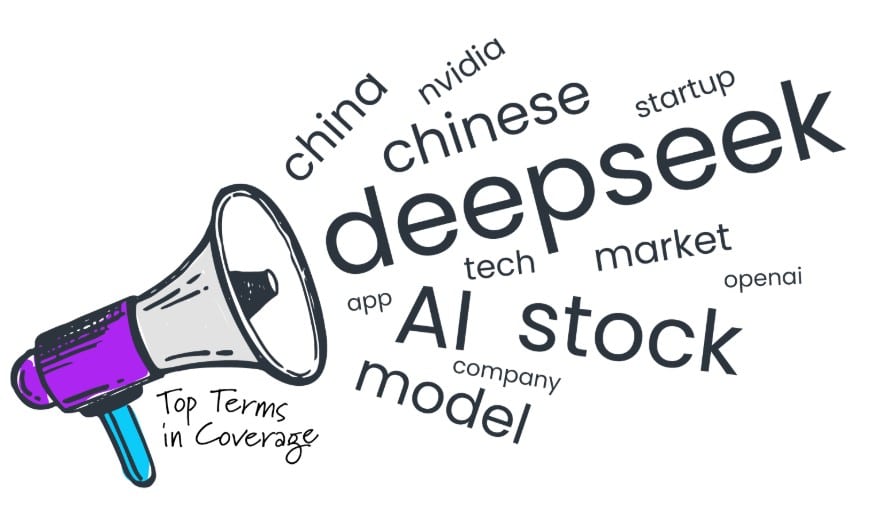 top trending terms from the media coverage of DeepSeek