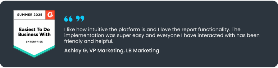 G2 Testimonial Easiest to do Business With