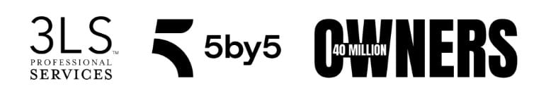 3LS Professional Services logo, 5by5 Agency logo and 40 Million Owners logo