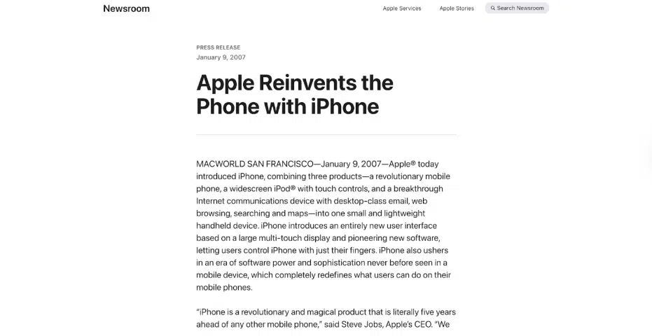 press release examples