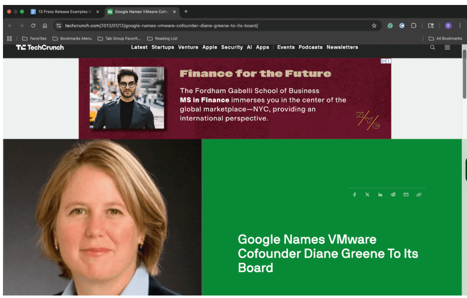 press release examples