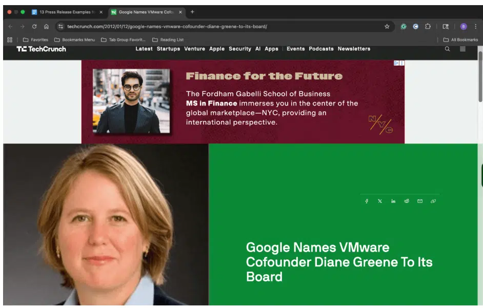 press release examples