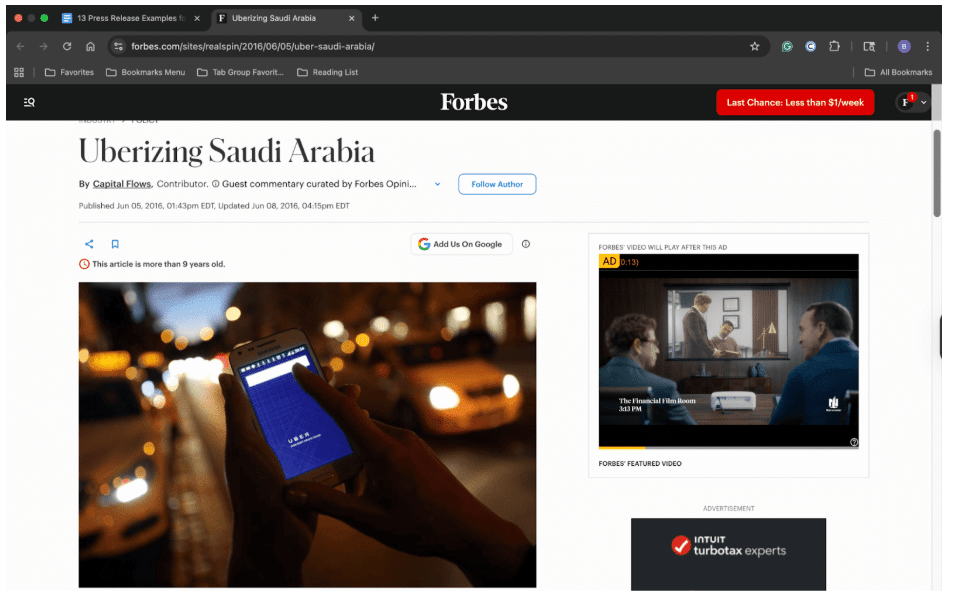 press release examples