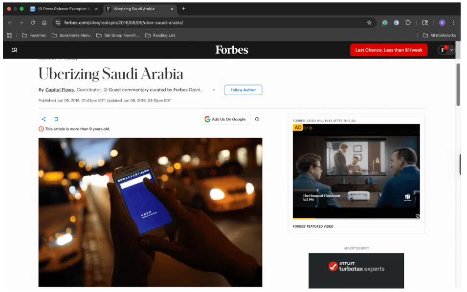 press release examples