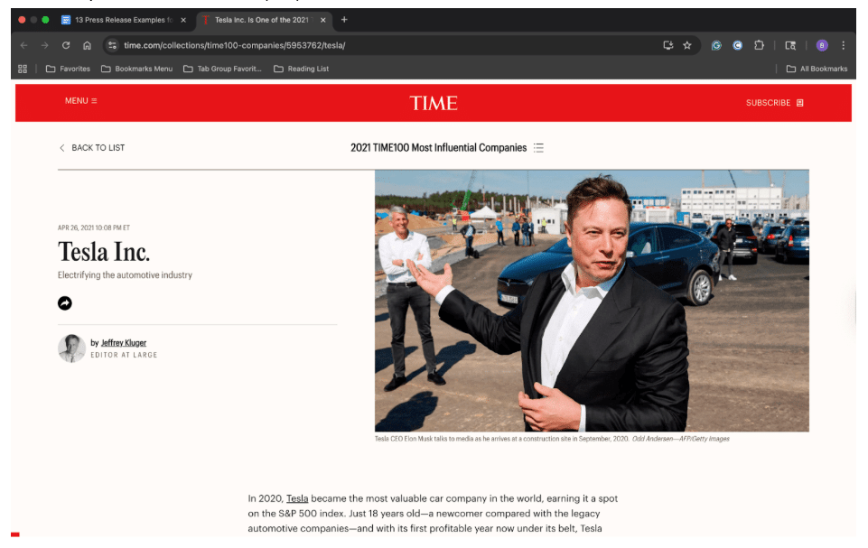 press release examples
