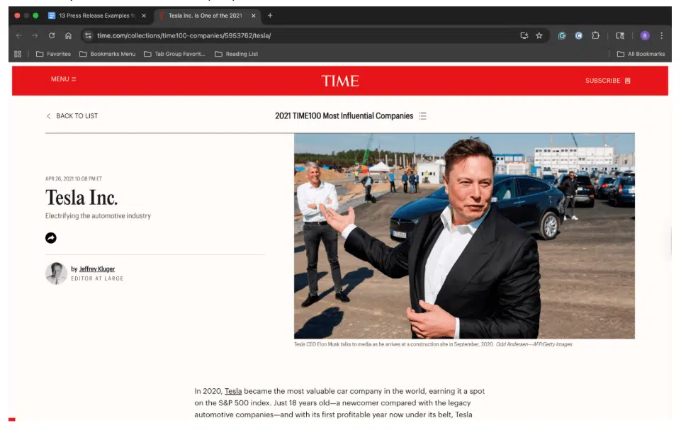 press release examples